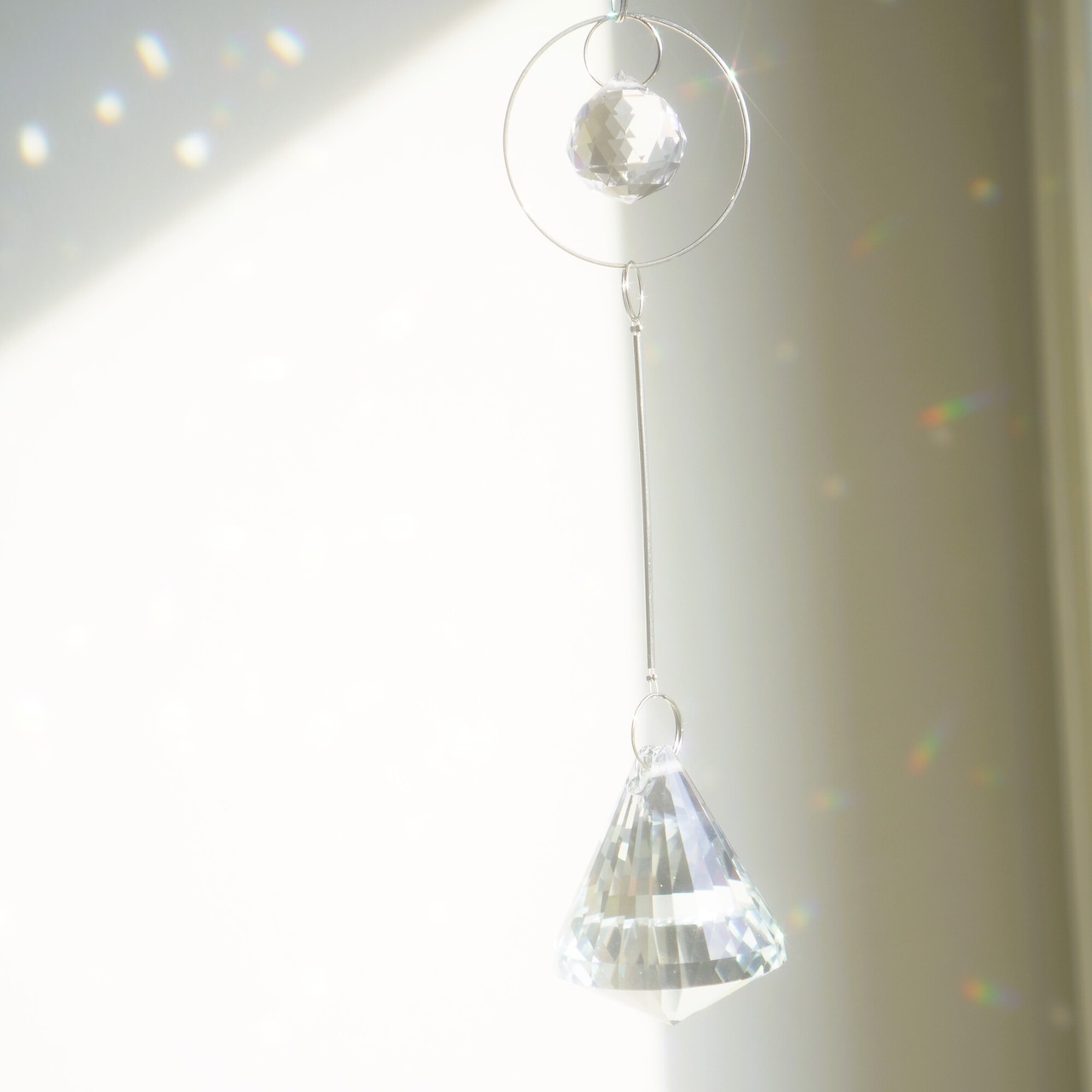 大聖堂の鐘 - 2WAY Medium - Morning Silver / Cathedral Bell / Light Healing Crystal Suncatcher