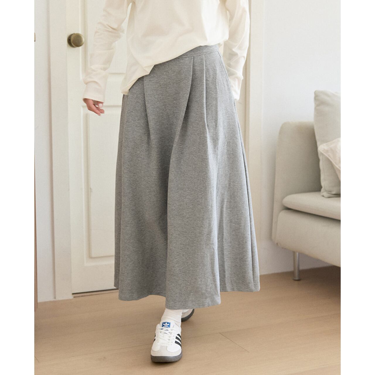 フロントタックイージーロングスカート(2color) 3575