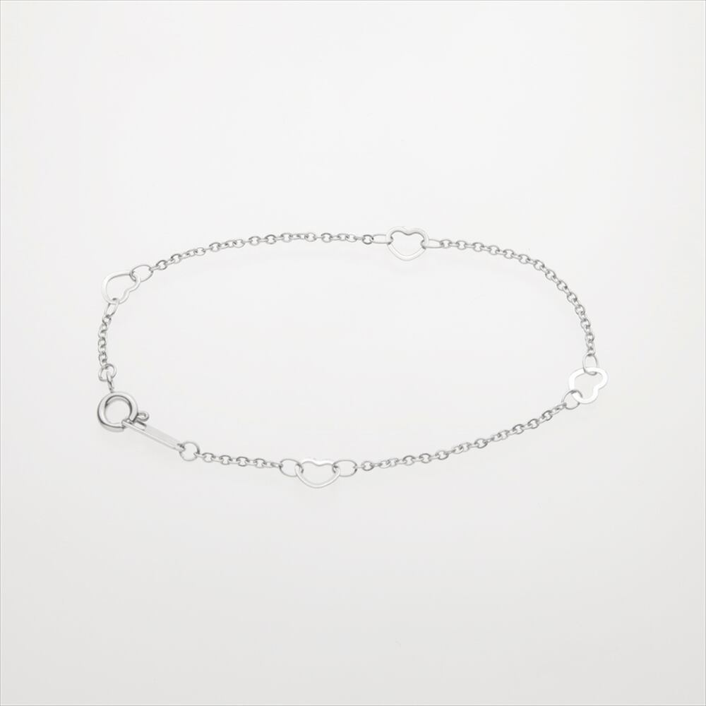 サージカルステンレス製 ハート×小豆チェーン・ブレスレット(幅5.0mm)