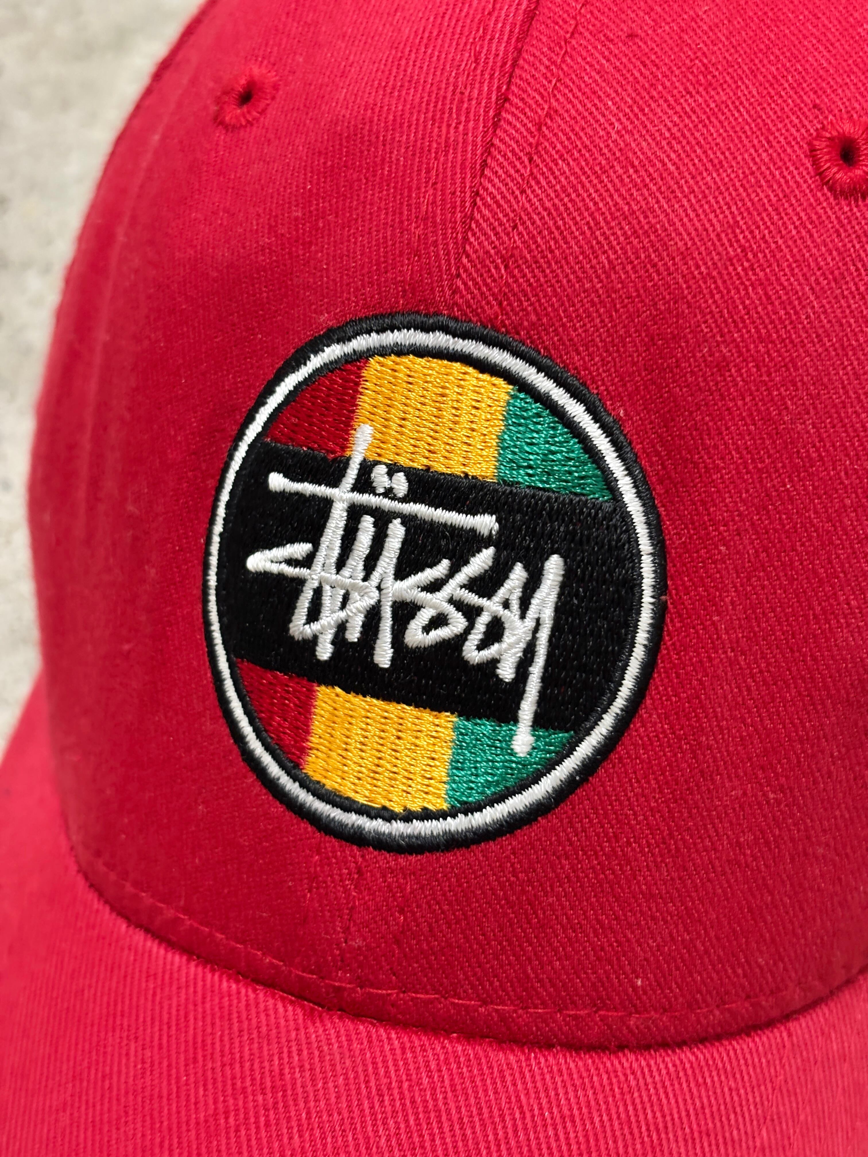 90～00s OLD STUSSY/Rasta Logo Cap/紺タグ/S-M/ラスタデザイン