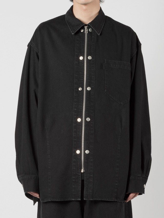 WIZZARD (ウィザード) DENIM SHIRT JACKET / BLACK W24SS-SH040-1