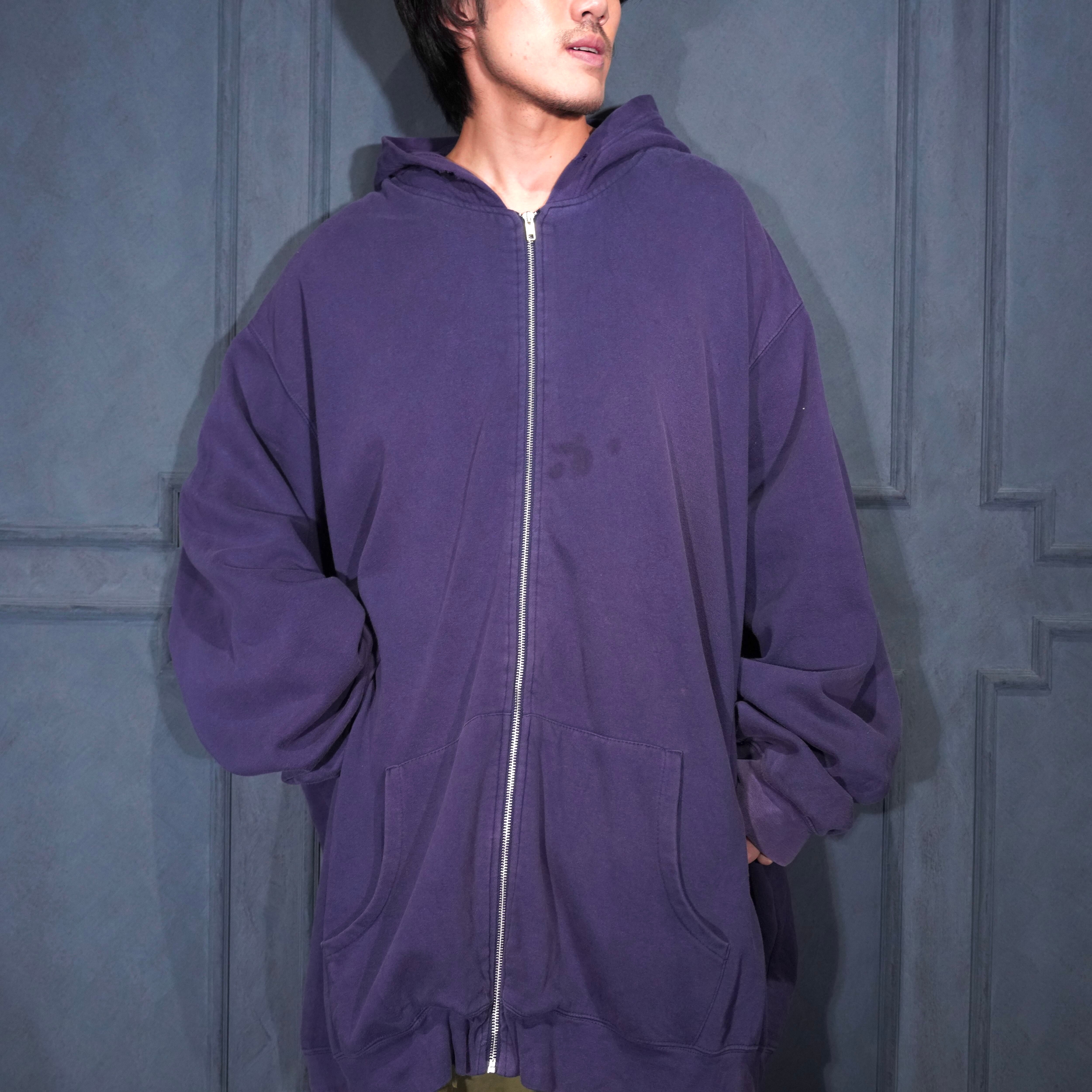 USA VINTAGE KINGSIZE FADED DESIGN SUPER BIG SIZE SWEAT ZIP UP