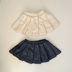 【即納】LALALAND / denim pleats skirt