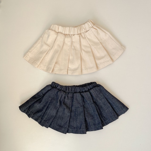【即納】LALALAND / denim pleats skirt