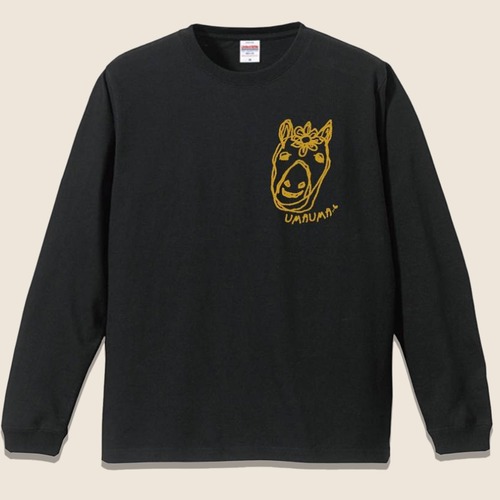 UMAUMA（うまうま）Tシャツ　ブラック/ ネイビー　長袖