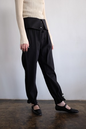 [WRYHT]WRAP WAIST ORIENTAL TROUSER BLACK