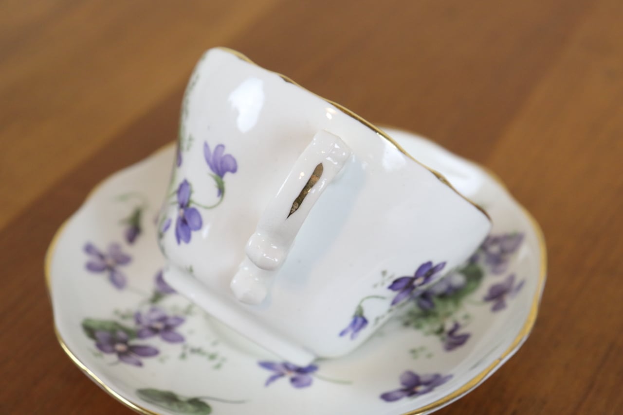 0215-333 【超希少】【美品】Hammersley ハマースレイ Victorian Violets ヴィクトリアンバイオレット シェルプレート ハマースレイ ヴィクトリアンバイオレット ティーポット スミレ
