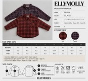 エリーモリー / ELLY MOLLY / フォレストチェックシャツ / 韓国子供服 / ジュニア / 26winter〖取寄〗*13~19号*