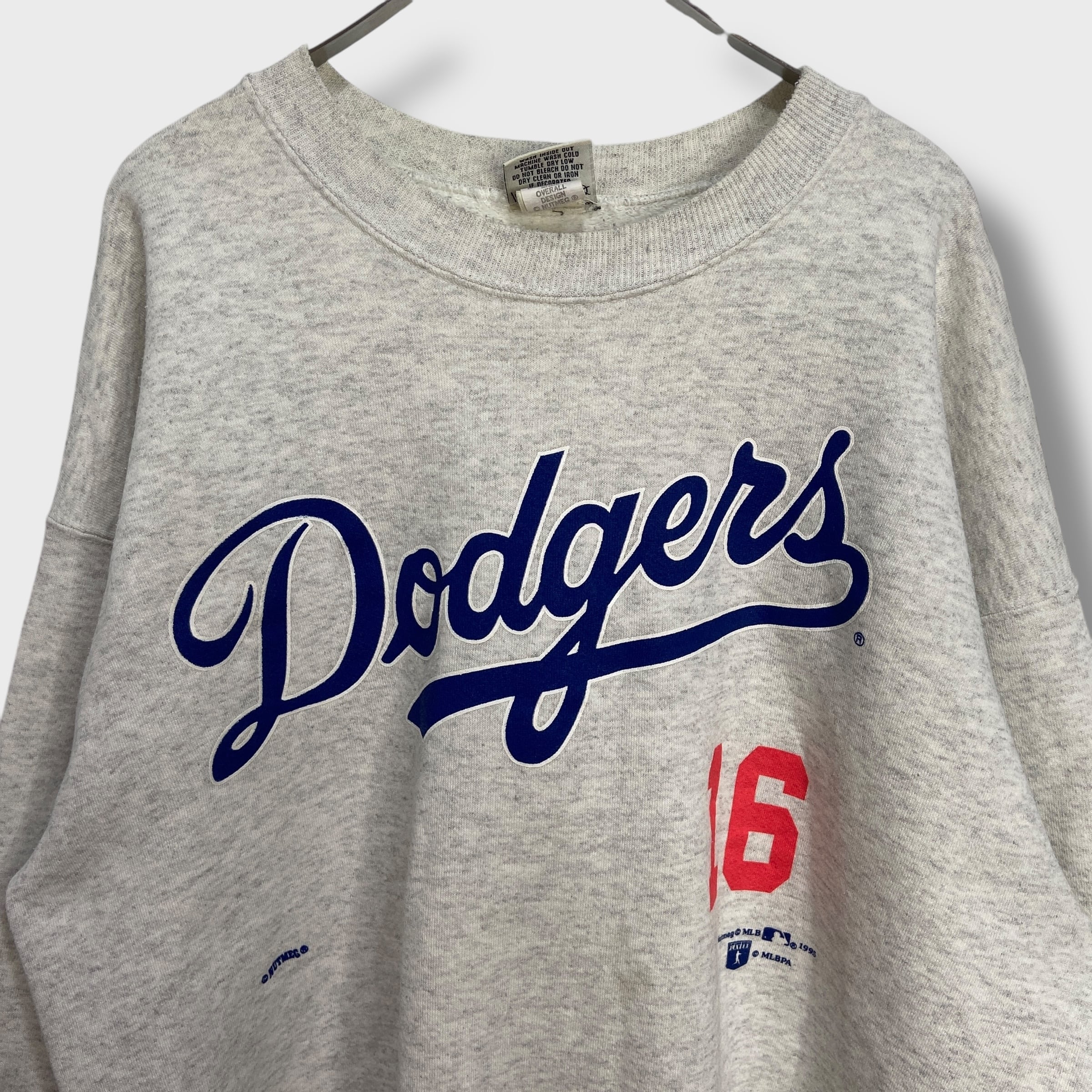 90s USA製 MLB ドジャース 野茂英雄 両面プリントスウェット L | 古着