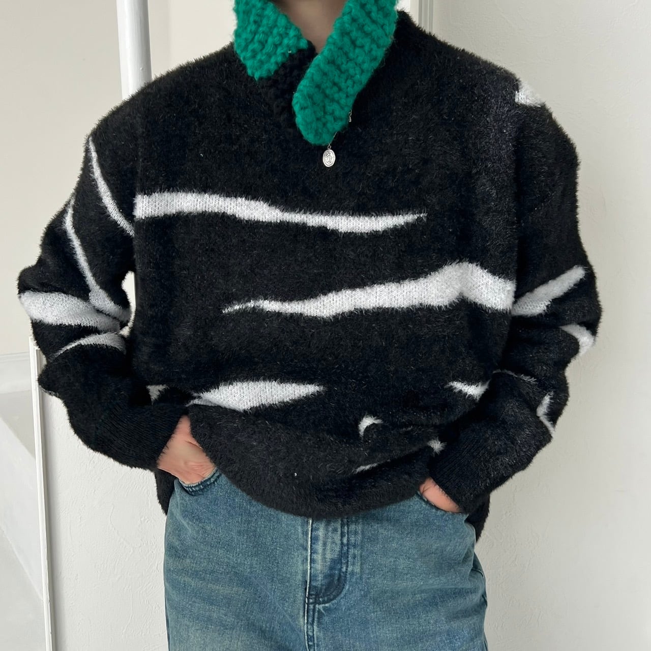 ゼブラ柄ニット_LN01965