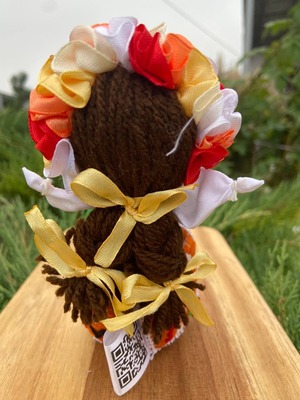 UA.Designer手作りモタンカ 14cm（ウクライナの御守り）スタンド付き