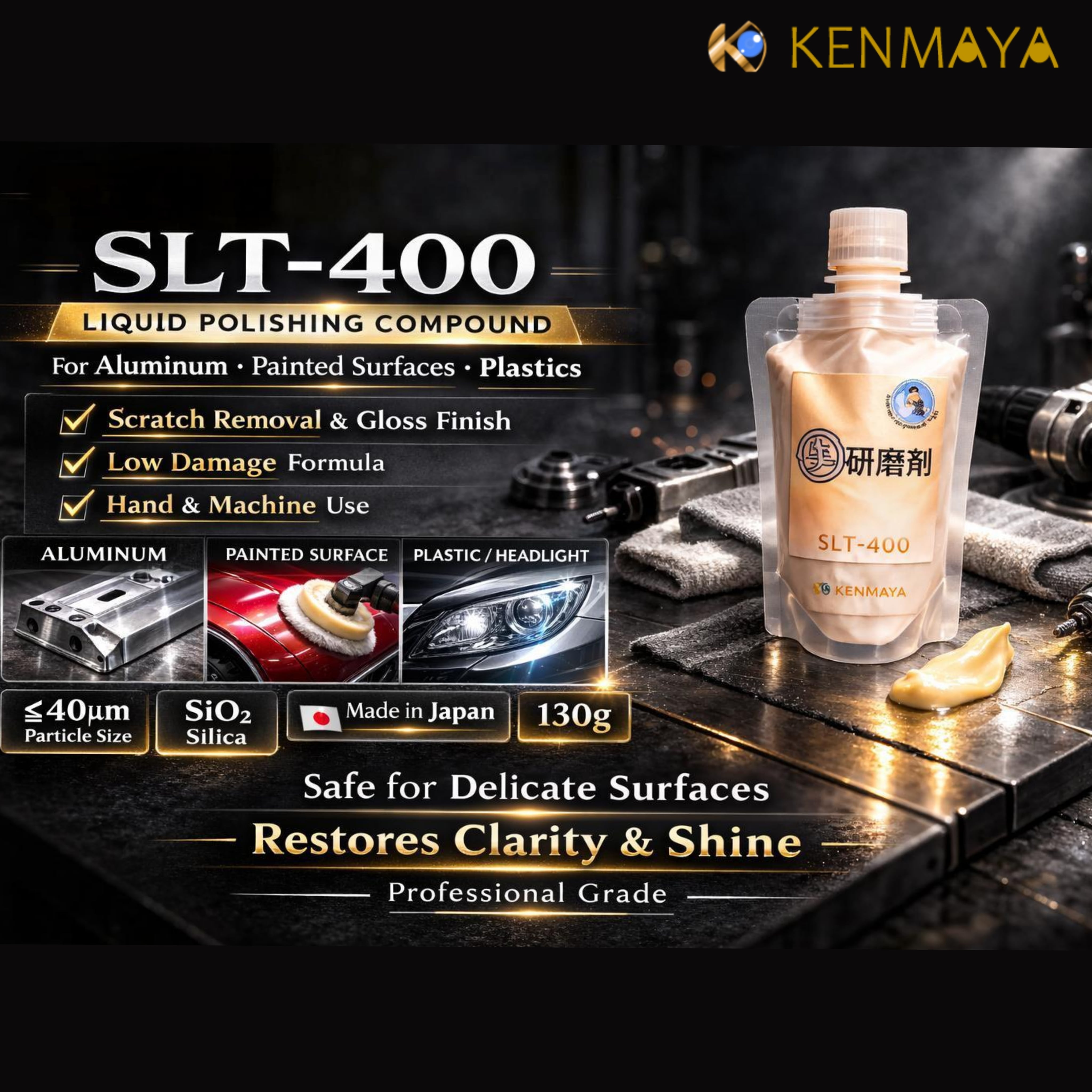 生(ナマ)研磨剤① 100ml|SLT-400 Liquid Polishing Compound100ml