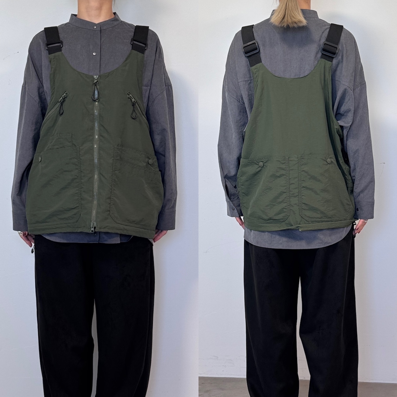 2wayフィッシングベストbag/カーキ
