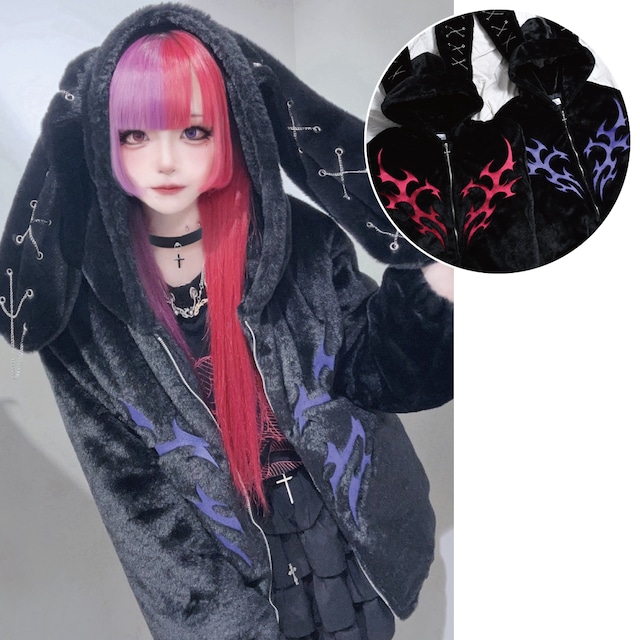 【11/27新着】ウサ耳トライバルチェーンファーブルゾン