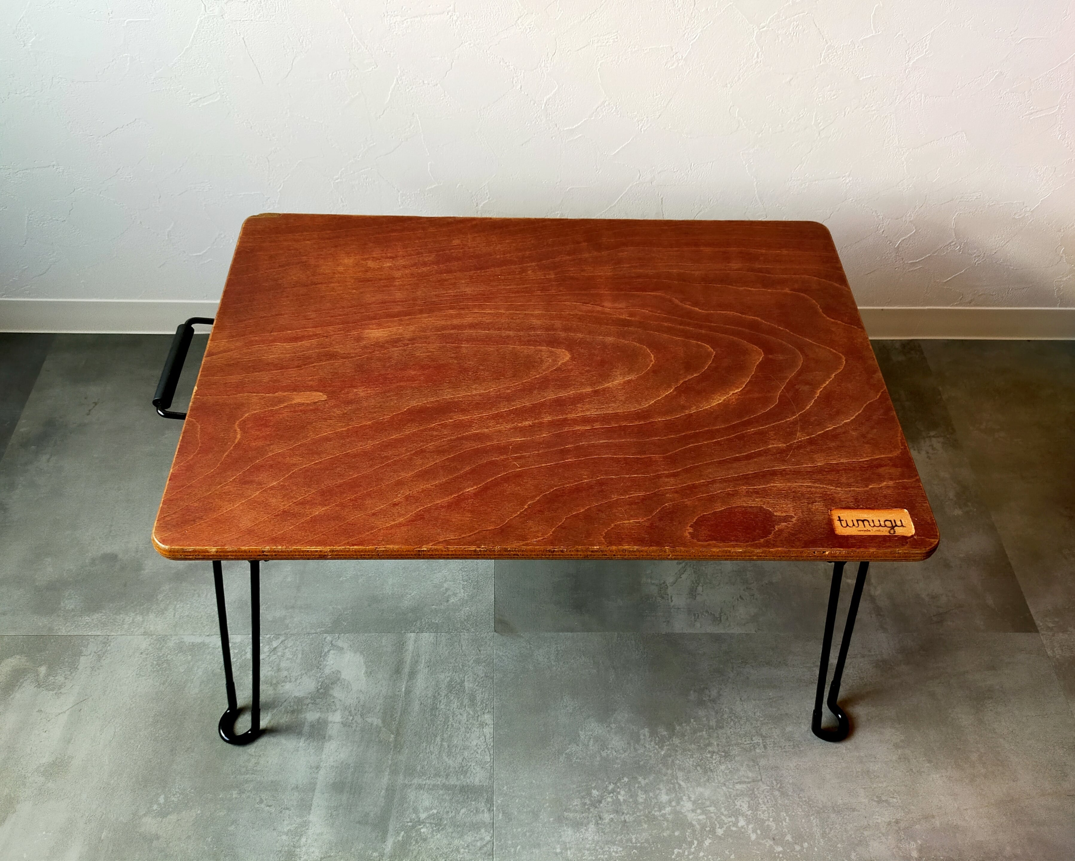 school desk × camp table（学校机×キャンプ用ローテーブル