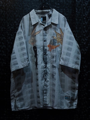 【ÆIEM】"Club Room"vintage street style turn table motif half sleeve shirt