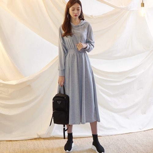 ワンピース ロング パーカー フード付き 秋冬新作 パーカーワンピース シンプル 韓国 ファッション 秋 冬 春 大きいサイズ ワンピース ロング パーカー フード付き 秋冬新作 パーカーワンピース