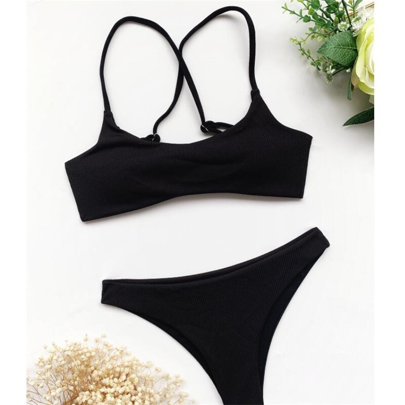 送料無料 GNIMセクシーバンドー水着女性2ピースマイクロビキニセット