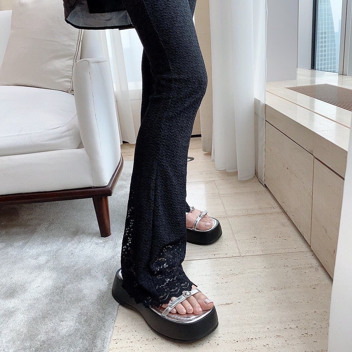 Lace pants / white, black (7月中旬頃発送予定)