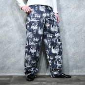 dead stock wolf pattern wide pajama pants
