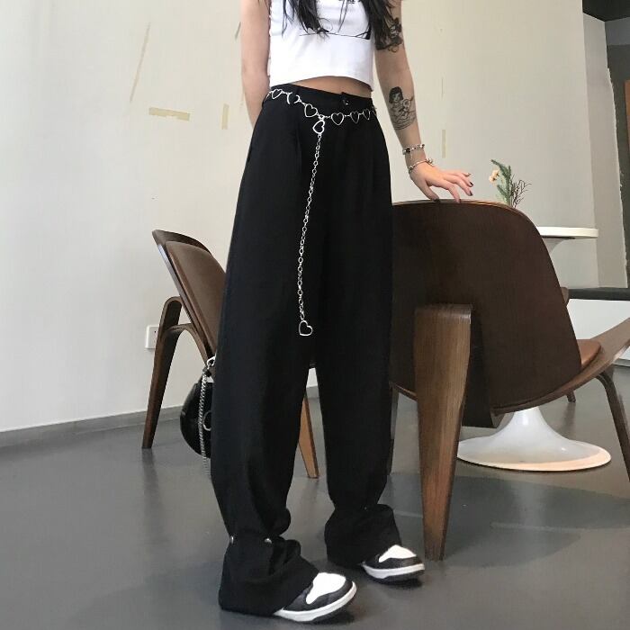 ブラックサマーウェスト薄手パンツ ハイウェストカジュアル 夏物 ケッペル82074800682