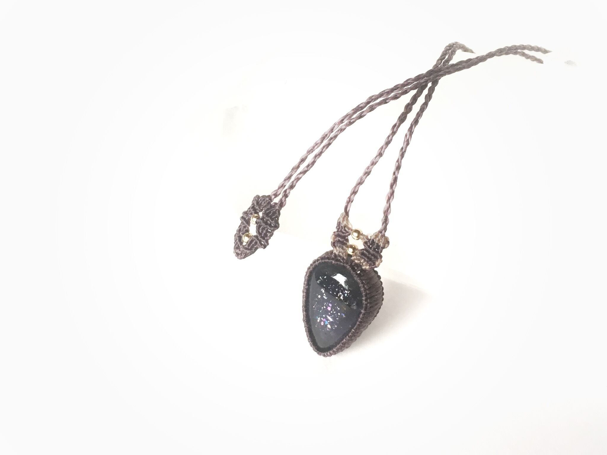 アベンチュリンアイオライト macramé necklace