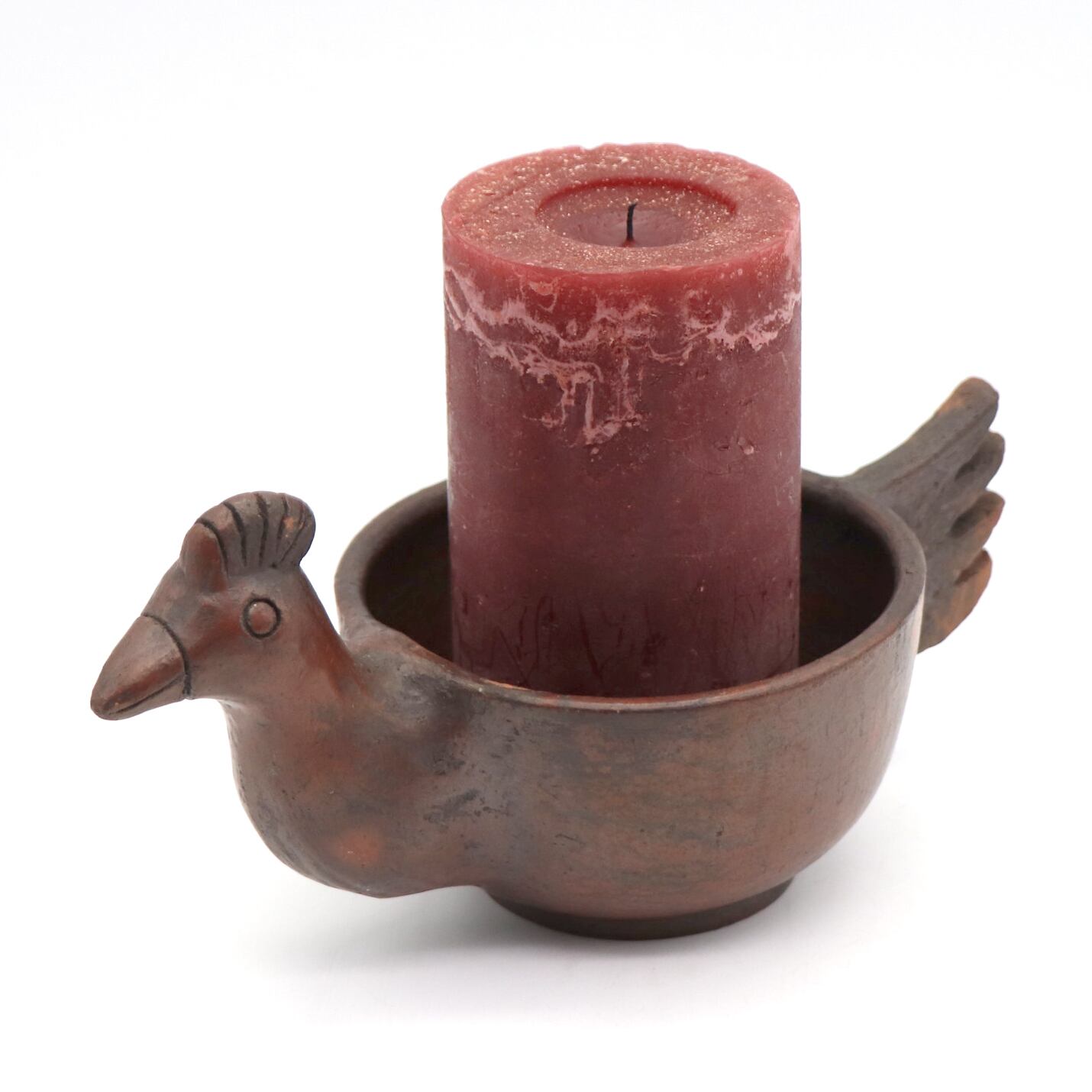 美品】西ドイツ Dresden 陶磁器 バラ キャンドルスタンド ピンク 金彩