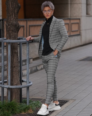 BELINDA ORIGINAL CHECK SLACKS【BB25028】