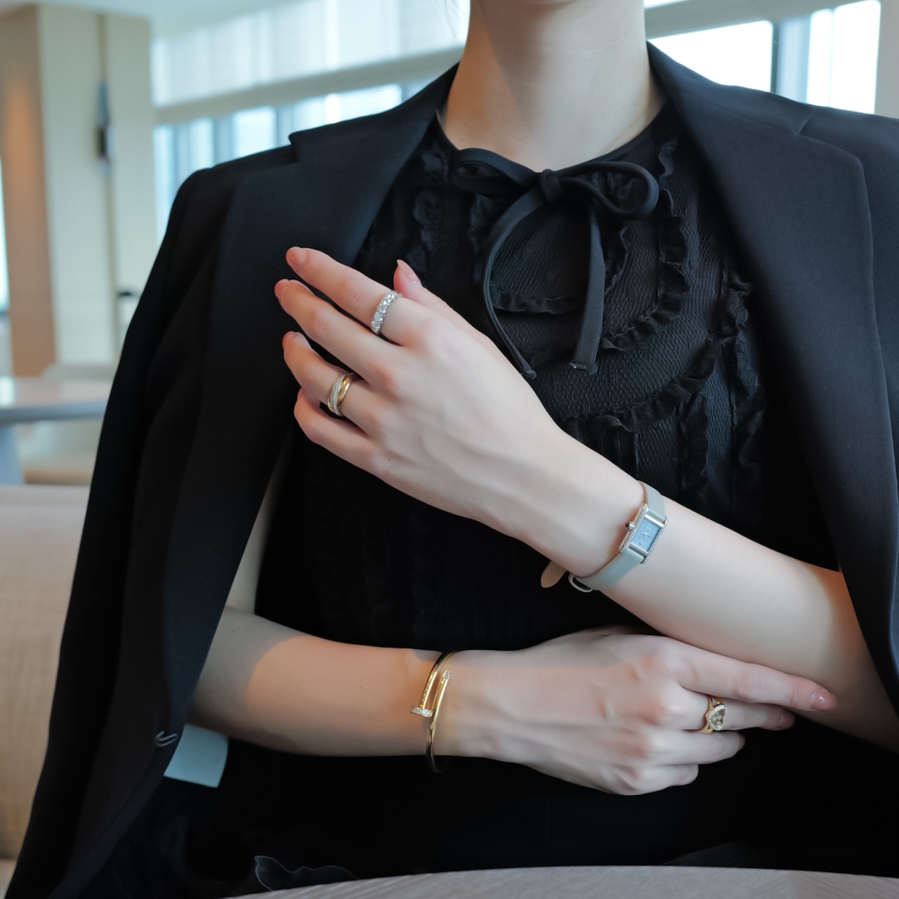 カルティエ ミニ タンクルイ ホワイトゴールド ブルー文字盤