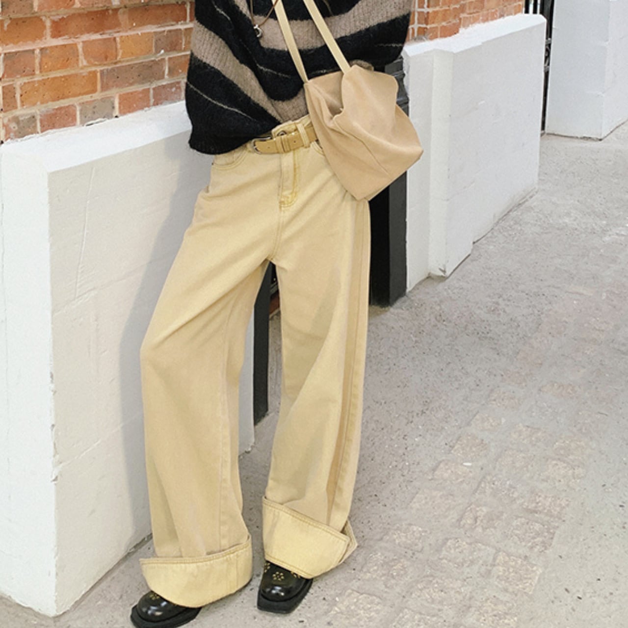 High waist wide leg pants S429