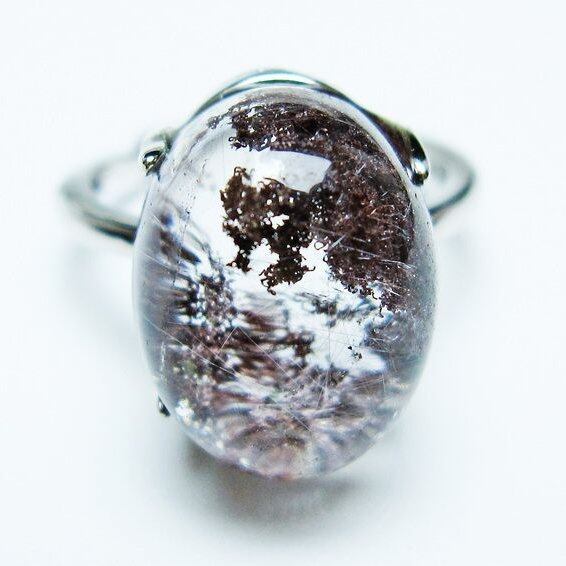 ガーデンクォーツ 指輪 ガーデン水晶 リング フリーサイズ 12号 一点物 メール便可 [M便 1/20] 115-6990