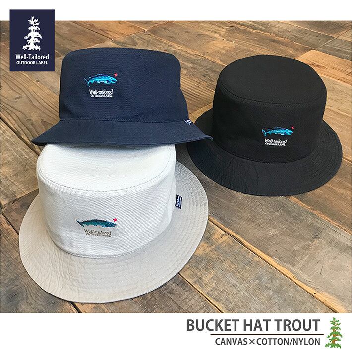 Well Tailored Outdoor Label ウェルテイラードアウトドアレーベル Bucket Hat Trout Wo 2127 バケットハット アウトドア トラウト 魚 帽子 キャンプ レディース メンズ ブランド Have A Nice Time Store