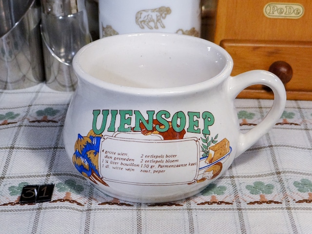 【Vintage】オランダ スープボール オニオンスープレシピ /w031