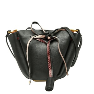ヴァレンティノ スタッズ 斜め掛け ショルダーバッグ ブラック ピンク レザー レディース VALENTINO 【中古】