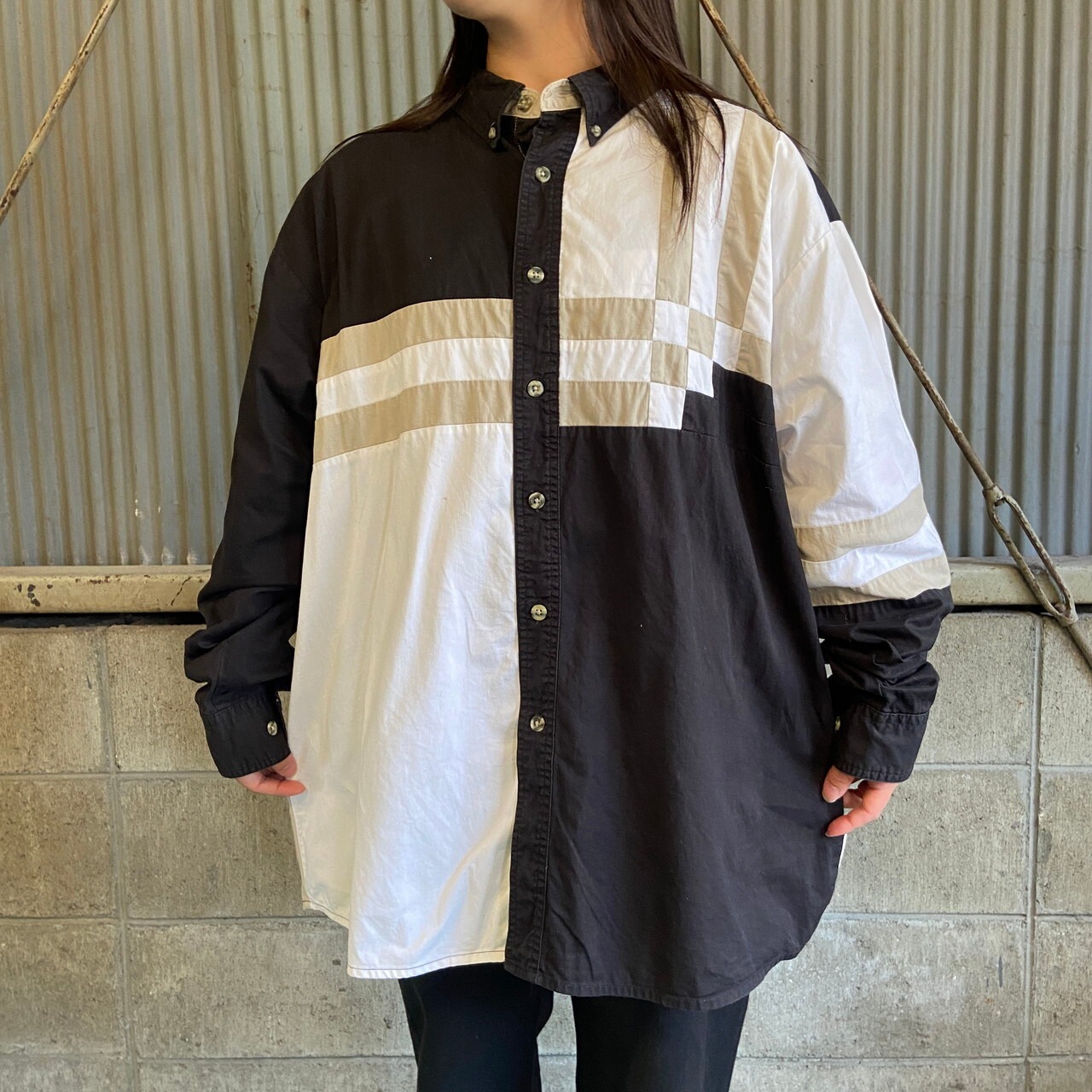90年代 Wrangler ラングラー アシンメトリー クレイジーパターン 長袖 