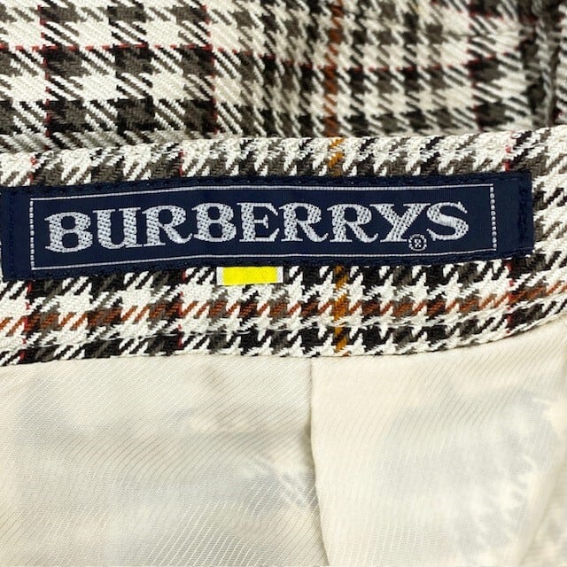 中古 バーバリーズ BURBERRYS 膝丈 スカート チェック柄 シルク ウール  