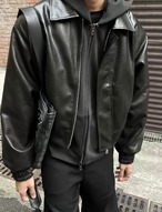 短丈レザーブルゾン合皮　S0034