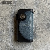 【直営店限定商品】ライダースウォレット リンガー インレイ スティングレイ(グレー)
