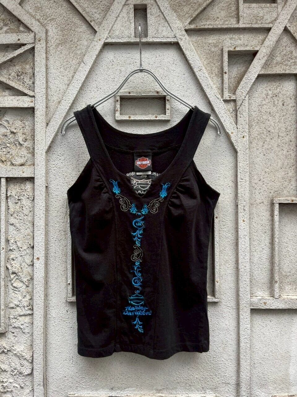 "HARLEY-DAVIDSON" embroidery tank top