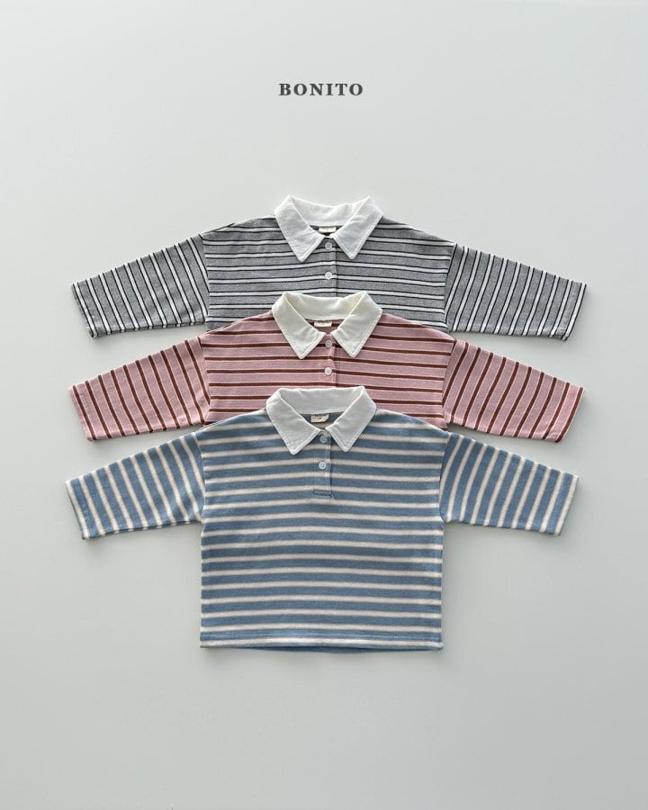 【予約】Tommy Stripe Collar Tee