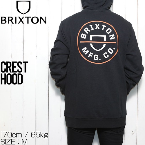 BRIXTON ブリクストン CREST HOOD プルオーバーパーカー フーディ 22021L [FB]