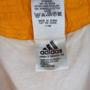 90s　アディダス　ショートパンツ　スイム　ナイロンショーツ　刺繍　ストライプ