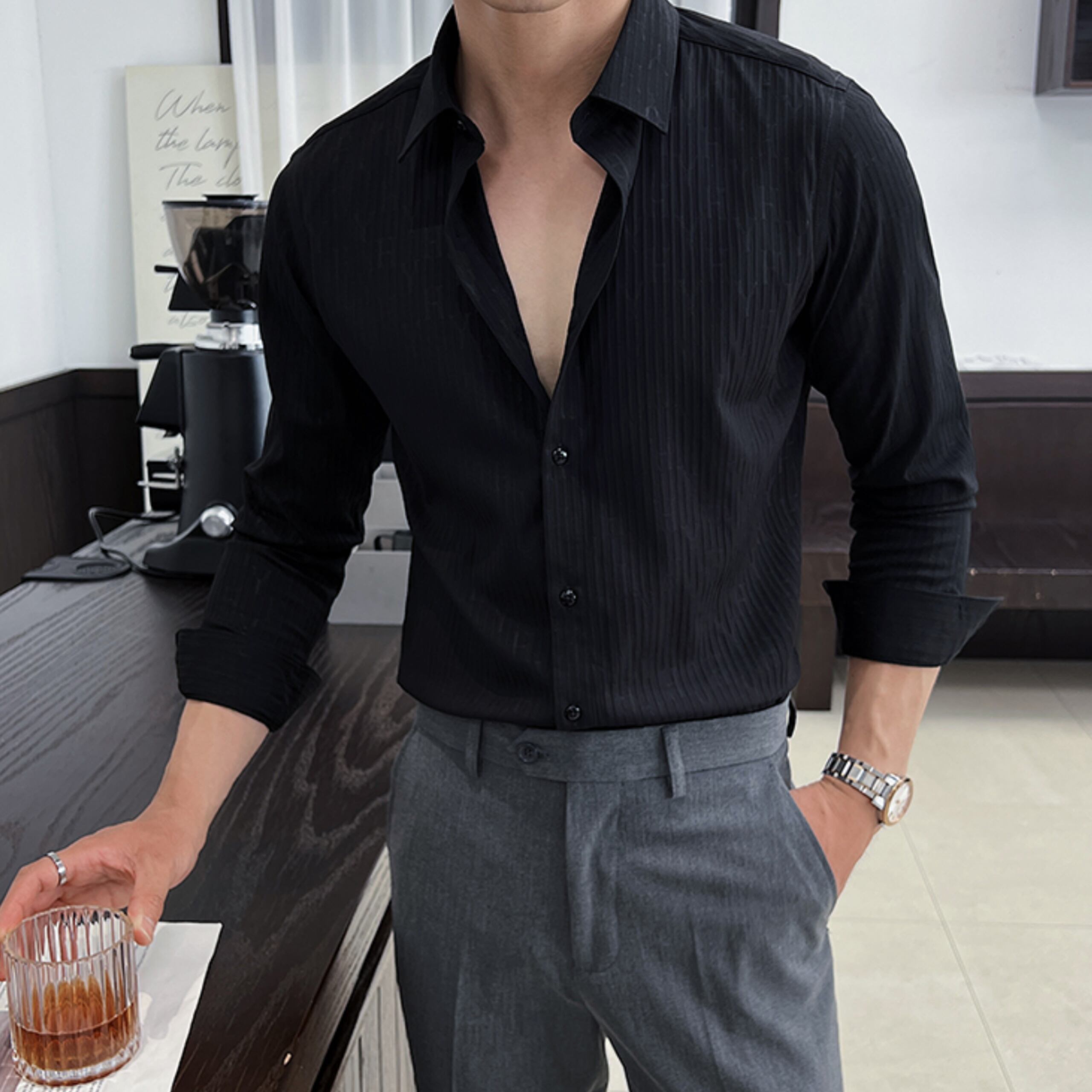 ストライプカラー シャツ(2color) M0730