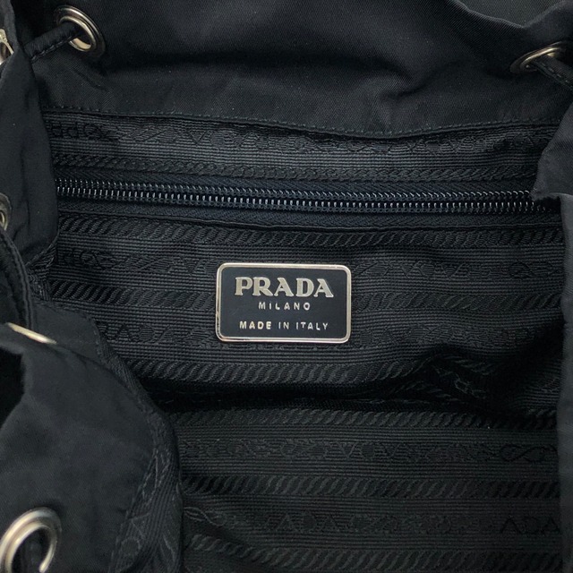 PRADA プラダ バックパック ブラック トライアングルロゴ フロントバックル ナイロン ダブルポケット リュック vintage ヴィンテージ オールド 5kjjr2