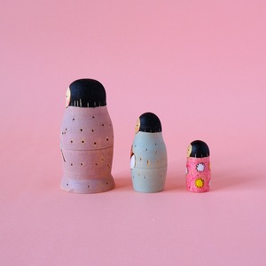 《 庭と鳥 》和菓子マトリョーシカ　3個型