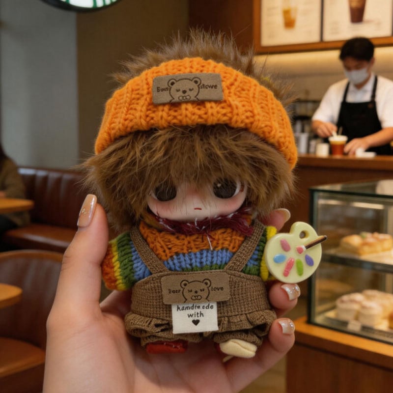 DIMOO/15cm対応 かわいい 画家 ニットトップス+サロペット+帽子+