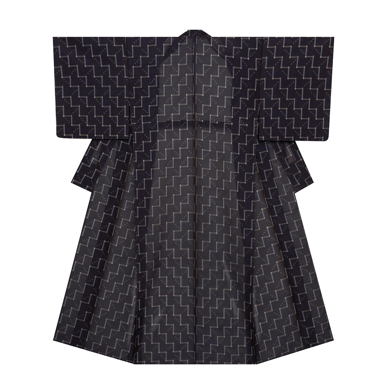 織田工房 小千谷ちぢみ 麻 十字絣 単衣着物【中古】 | かわの屋