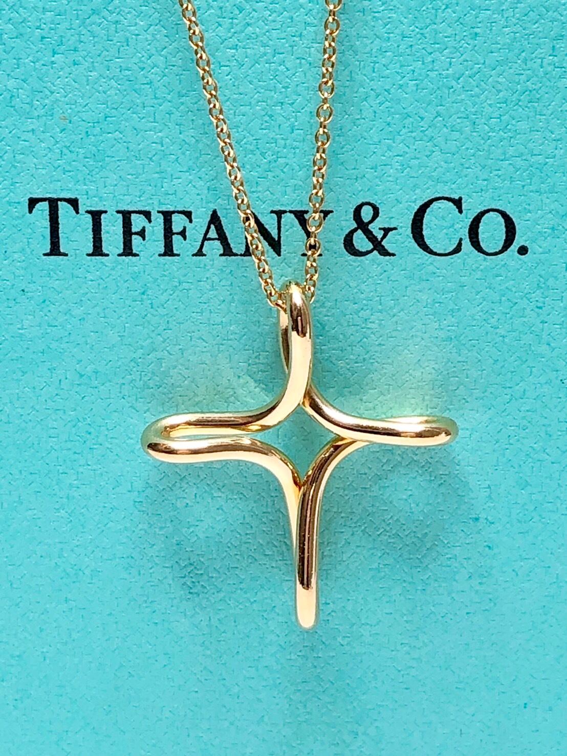 750YGTIFFANY&Co. ティファニー 750YG クロス ダイヤ ネックレス