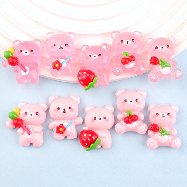 50個 くま ピンクベアー キャラクターパーツ キャラパY59