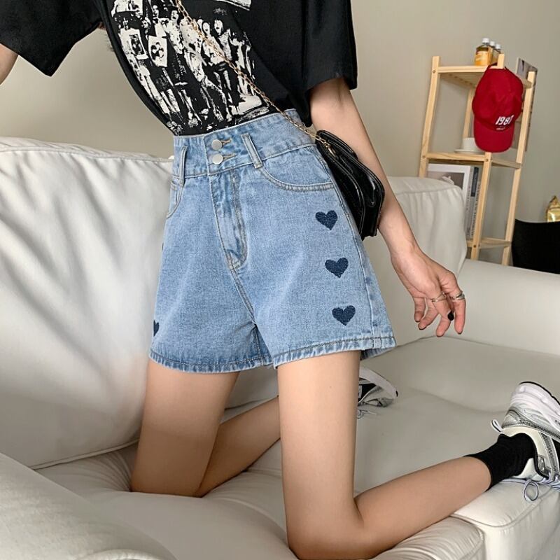 ハイウェストパンツ スプリングサマー刺繍薄手ショーツ 春物 夏物 ブルマー YY-ファッション80004472744